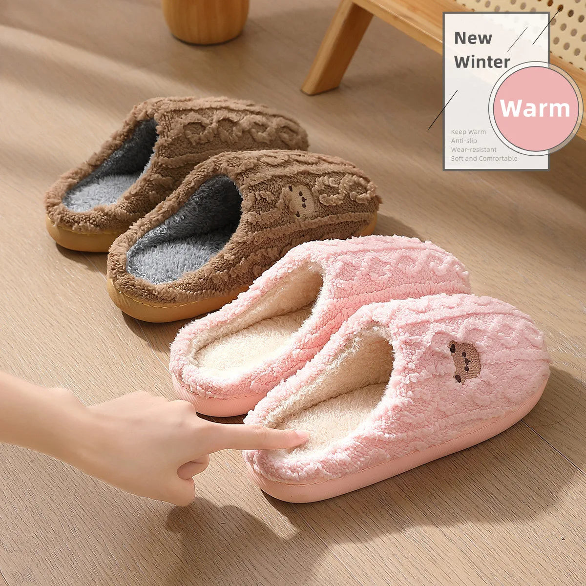 Pantoufles/Chaussons d'Hiver Hommes et Femmes - Hiver Moelleuse