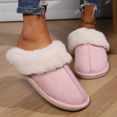 Pantoufles/Chaussons en Daim et Fourrure pour Femmes - Luxe et Chaleur