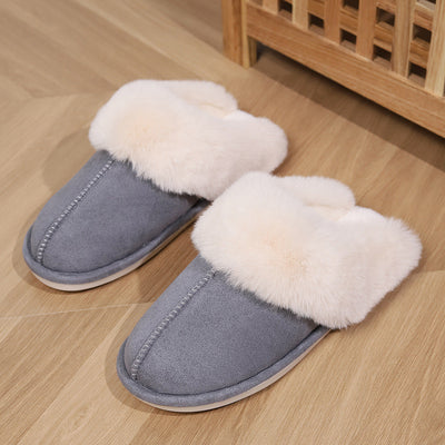 Pantoufles/Chaussons en Daim et Fourrure pour Femmes - Luxe et Chaleur